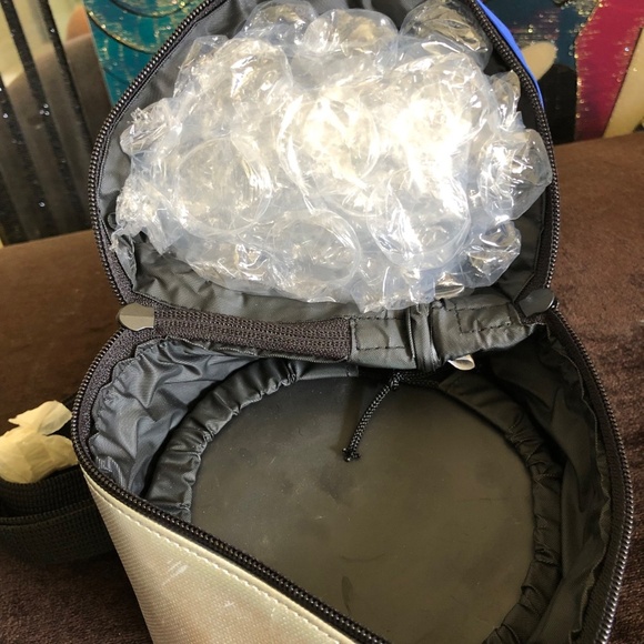 90s blue paint tube bag